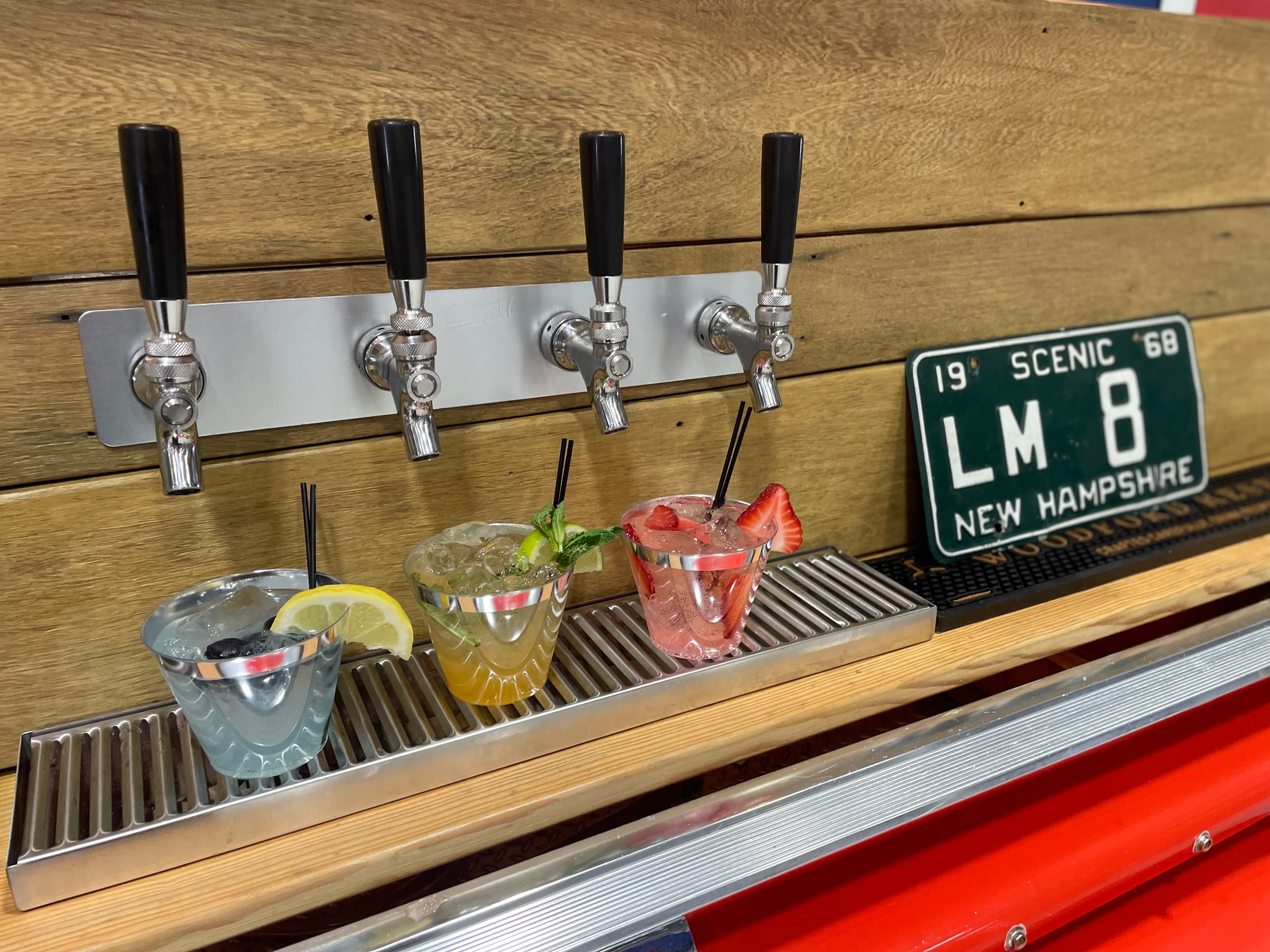 Colorful cocktails with NH license plate