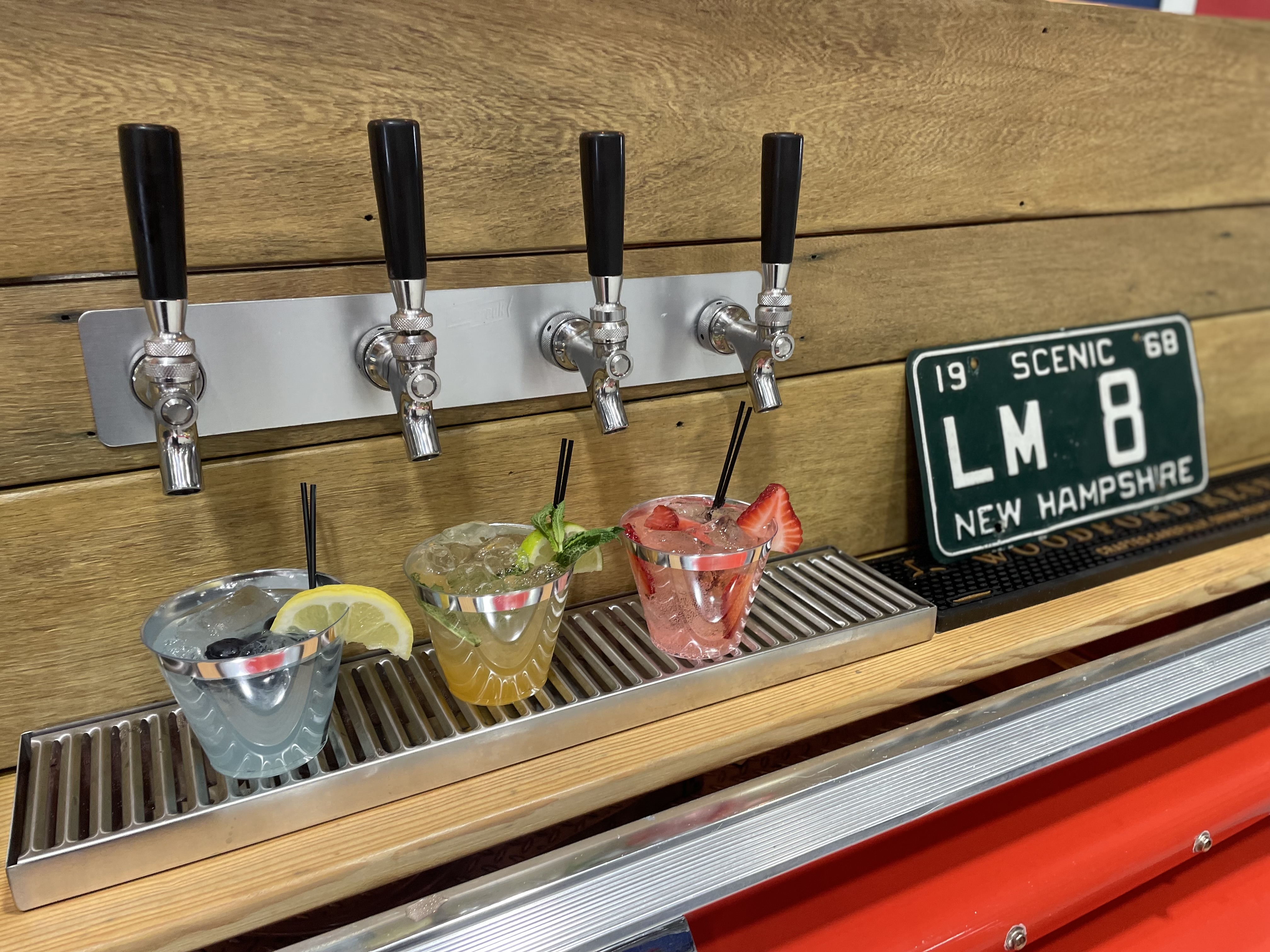 Colorful cocktails with NH license plate